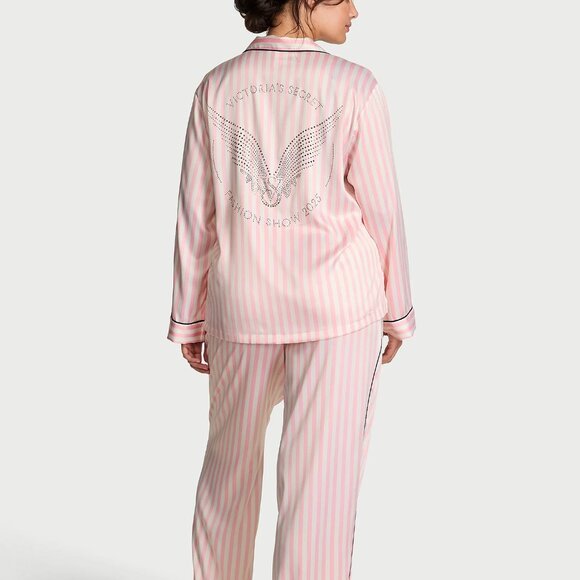 VS Backstage Satin Sparkle Long Pajama Set from Fashion Show 2025, Small - Picture 3 of 4